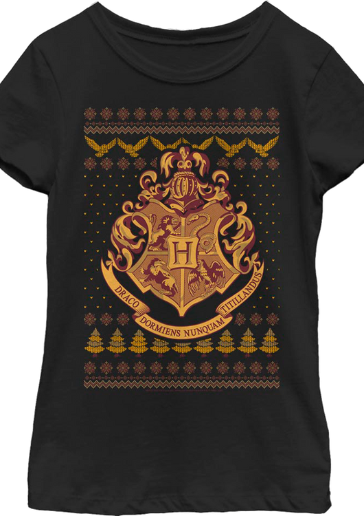 Girls Youth Hogwarts Faux Ugly Christmas Sweater Harry Potter Shirt - main product image