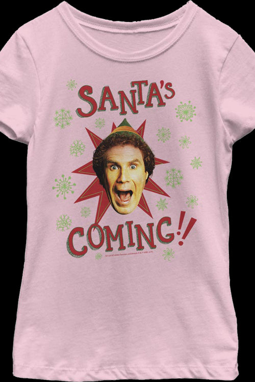 Girls Youth Santa's Coming Elf Shirtmain product image