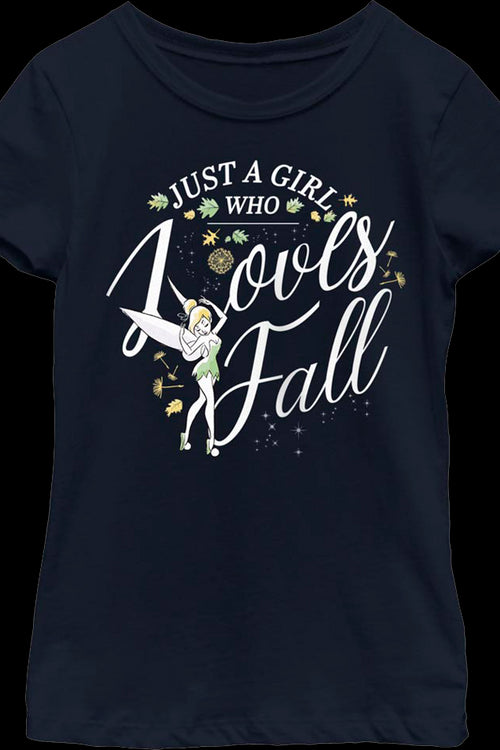 Girls Youth Tinker Bell Just A Girl Who Loves Fall Disney Shirtmain product image