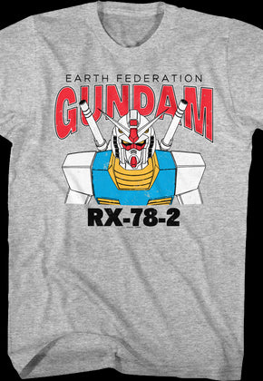 Gray Heather Earth Federation Gundam T-Shirt