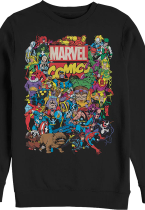 Greatest Characters Collage Marvel Comics Sweatshirt