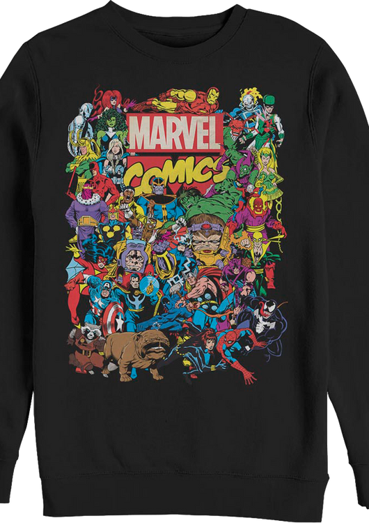 Greatest Characters Collage Marvel Comics Sweatshirt - main product image