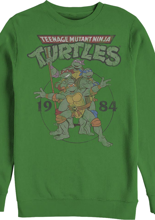 Green 1984 Teenage Mutant Ninja Turtles Sweatshirt - main product image