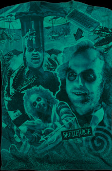 Green Collage Beetlejuice T-Shirt
