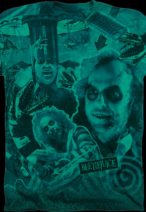 Green Collage Beetlejuice T-Shirt