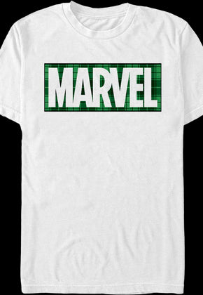 Green Plaid Logo Marvel Comics T-Shirt
