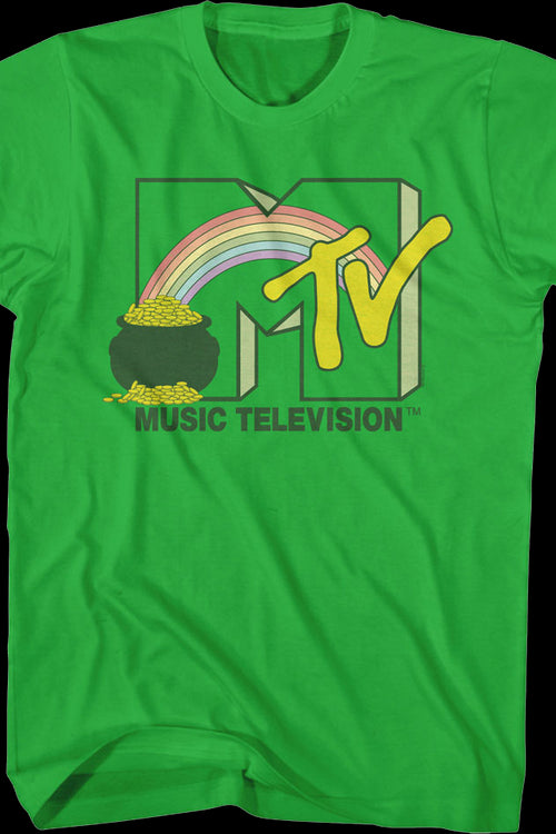 Green Rainbow And Pot Of Gold Logo MTV Shirtmain product image