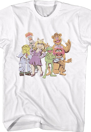 White Group Picture Muppets T-Shirt