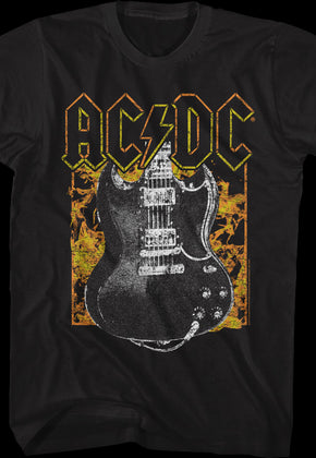 Guitar And Flames ACDC Shirt