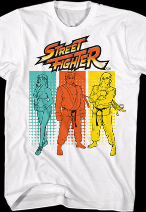 Halftone Rectangles Street Fighter T-Shirt