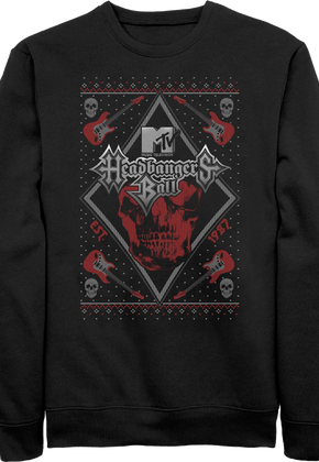 Headbangers Ball Faux Ugly Christmas Sweater MTV Sweatshirt
