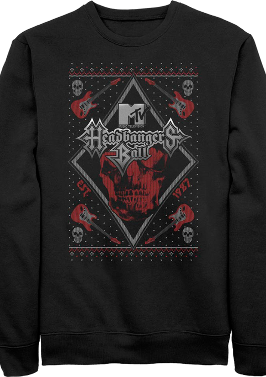 Headbangers Ball Faux Ugly Christmas Sweater MTV Sweatshirt - main product image