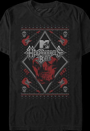 Headbangers Ball Faux Ugly Christmas Sweater MTV T-Shirt