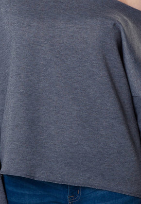 Heathered Gray Cut Off Sweatshirt