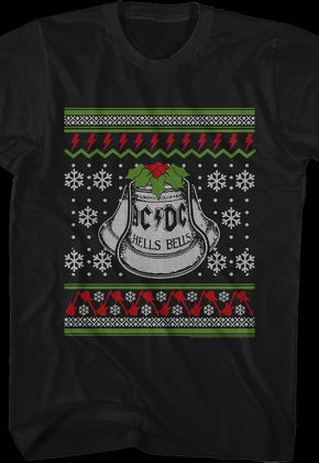 Hells Bells Faux Ugly Christmas Sweater ACDC T-Shirt