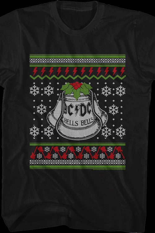 Hells Bells Faux Ugly Christmas Sweater ACDC T-Shirtmain product image