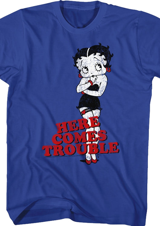 Here Comes Trouble Betty Boop T-Shirt - main product image