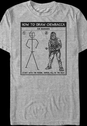How To Draw Chewbacca Star Wars T-Shirt