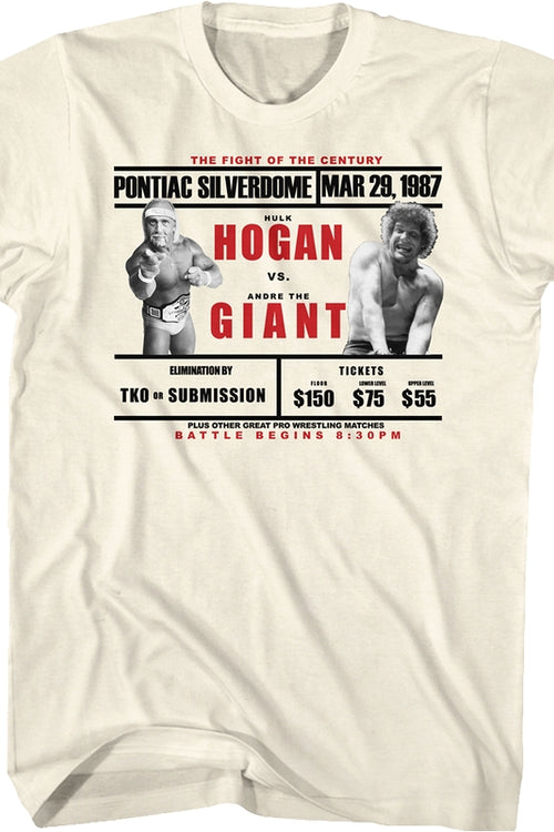 WWF Hulk Hogan vs Andre The Giant WrestleMania III T-Shirtmain product image