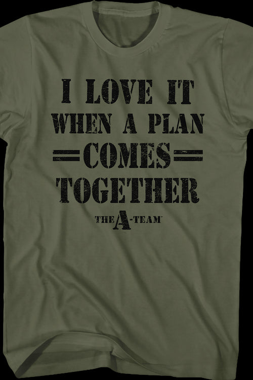 I Love It When A Plan Comes Together A-Team Shirtmain product image