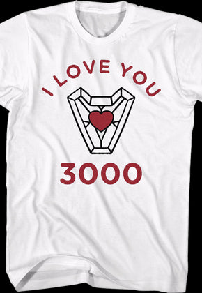I Love You 3000 Iron Man Heart Marvel Comics T-Shirt