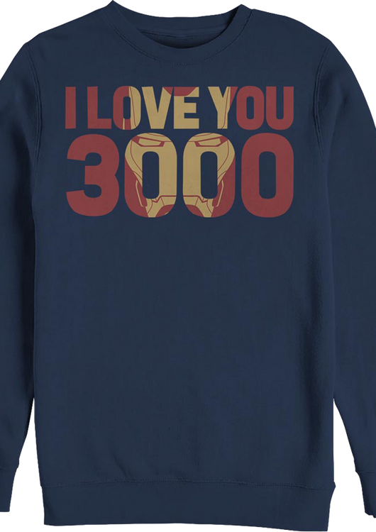 I Love You 3000 Iron Man Marvel Comics Sweatshirt - main product image