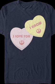 I Love You I Know Candy Hearts Star Wars T-Shirt