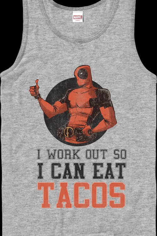 I Work Out So I Can Eat Tacos Deadpool Tank Topmain product image