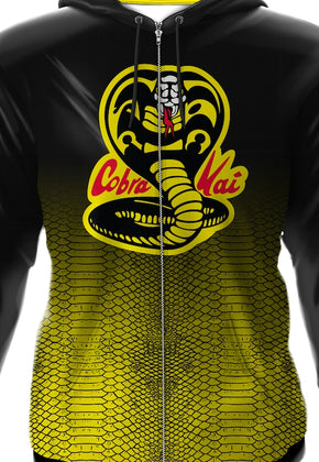Icon Fade Activewear Karate Kid Premium Zippered Hooded Jacket - Cobra Kai Hoodie