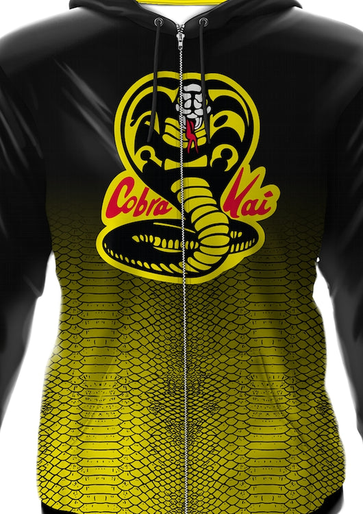 Icon Fade Activewear Karate Kid Premium Zippered Hooded Jacket - Cobra Kai Hoodie - main product image