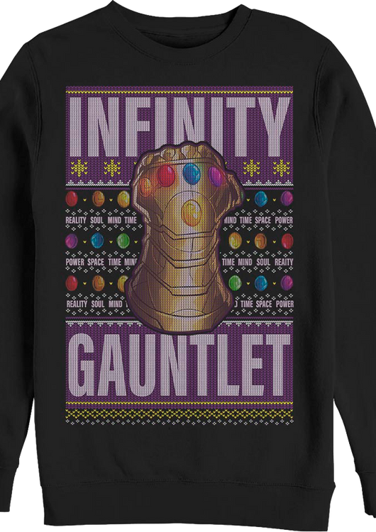 Infinity Gauntlet Faux Ugly Sweater Marvel Comics Christmas Sweatshirt - main product image