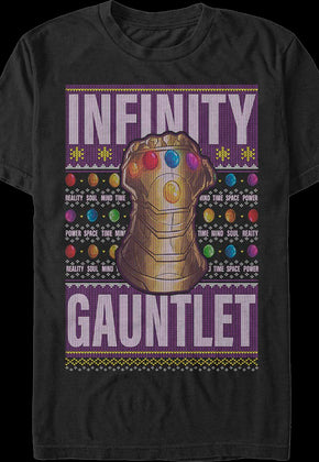Infinity Gauntlet Faux Ugly Sweater Marvel Comics Christmas T-Shirt