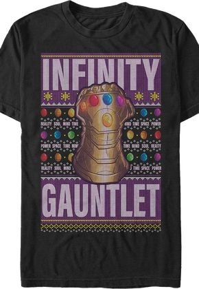 Infinity Gauntlet Faux Ugly Sweater Marvel Comics Christmas T-Shirt