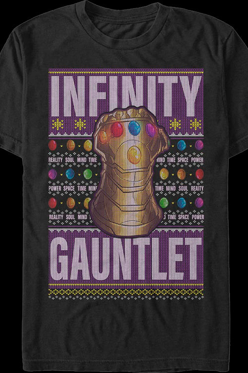 Infinity Gauntlet Faux Ugly Sweater Marvel Comics Christmas T-Shirtmain product image