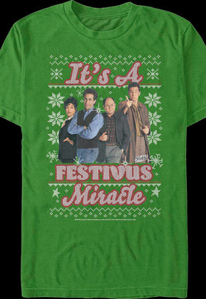 It's A Festivus Miracle Faux Ugly Sweater Seinfeld T-Shirt