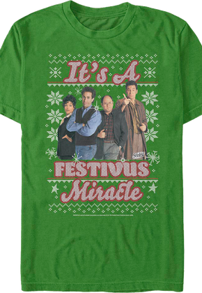 It's A Festivus Miracle Faux Ugly Sweater Seinfeld T-Shirt