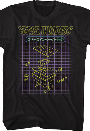 Japanese Grid Space Invaders T-Shirt