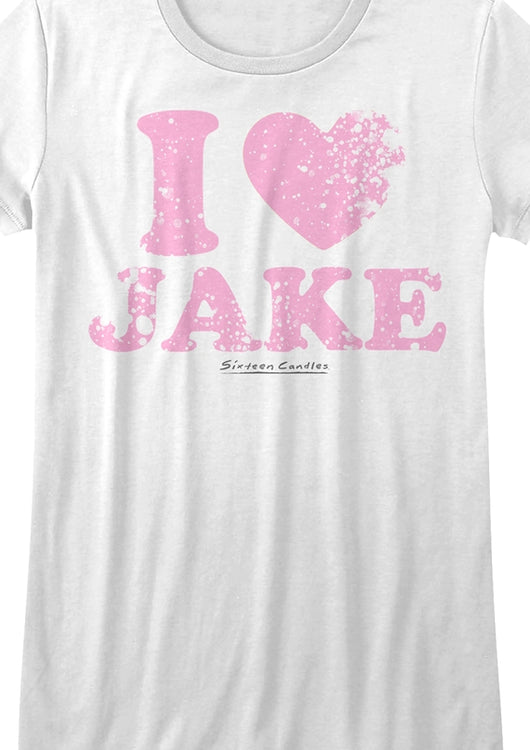 Junior Distressed I Love Jake Sixteen Candles Shirt - main product image