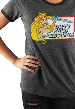 Junior Don't Need Rescuing She-Ra Masters of the Universe Ringer Shirt