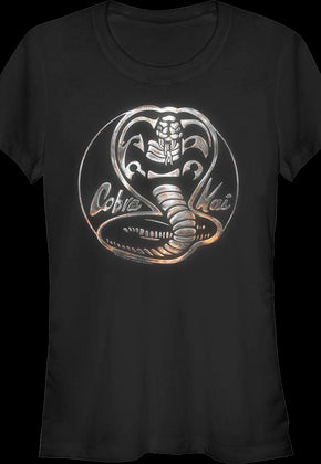 Ladies Faux Chrome Logo Cobra Kai Shirt