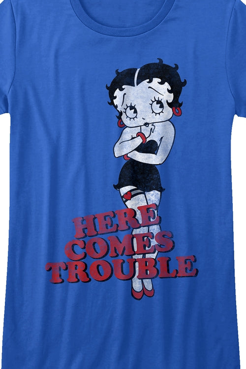 Womens Here Comes Trouble Betty Boop Shirtmain product image