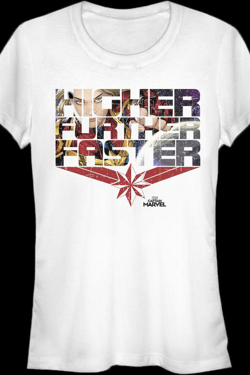 Ladies Higher Further Faster Captain Marvel Shirtmain product image