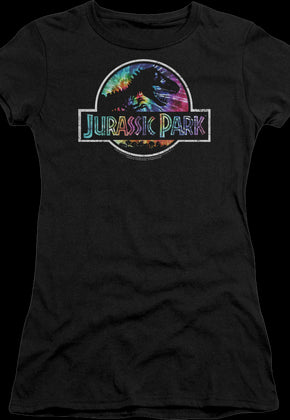 Ladies Tie Dye Logo Jurassic Park Shirt