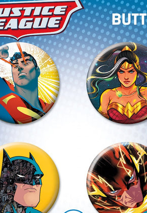 Justice League 4-Piece DC Comics Button Set
