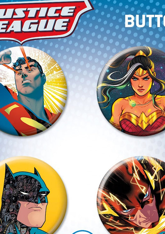 Justice League 4-Piece DC Comics Button Set - main product image