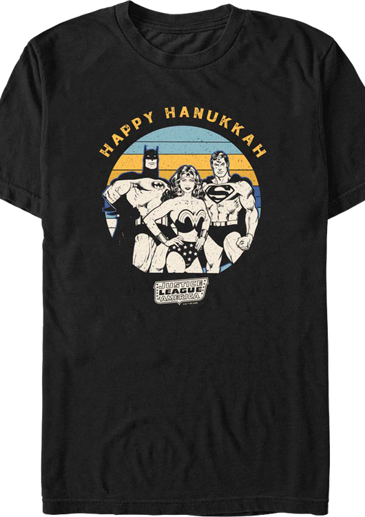 Justice League Happy Hanukkah DC Comics T-Shirt - main product image
