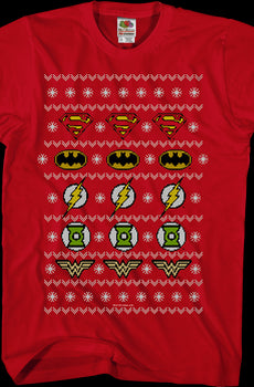 Justice League Ugly Faux Knit DC Comics T-Shirt