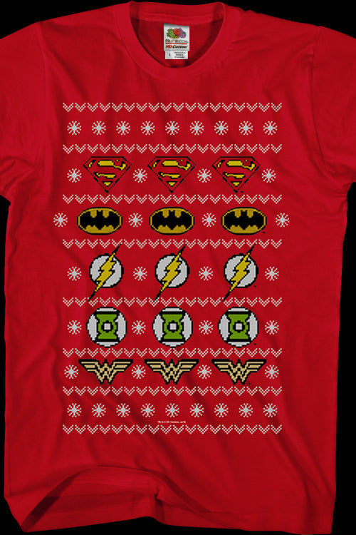 Justice League Ugly Faux Knit DC Comics T-Shirtmain product image