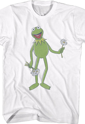 White Kermit's Flowers Muppets T-Shirt