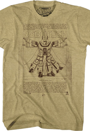 Khaki Valkyrie Vitruvian Robotech Shirt